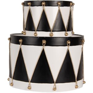 Clayre & Eef 6Y5806 Decoratieve Trommel Set 2-delig Ø 40x25 / Ø 26x17 cm