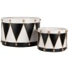Clayre & Eef 6Y5806 Decoratieve Trommel Set 2-delig Ø 40x25 / Ø 26x17 cm