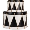 Clayre & Eef 6Y5806 Decoratieve Trommel Set 2-delig Ø 40x25 / Ø 26x17 cm