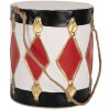 Clayre & Eef 6Y5808 Decoratietrommel Set 2 Wit-Zwart Ø 15x38 / Ø 13x29 cm
