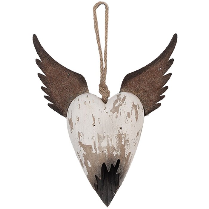 Clayre & Eef Decoratiehanger Hart 17x3x20 cm