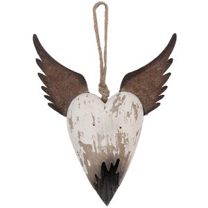 Clayre & Eef Decoratiehanger Hart 17x3x20 cm