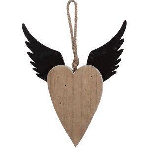 Clayre & Eef Decoratiehanger Hart 17x3x20 cm