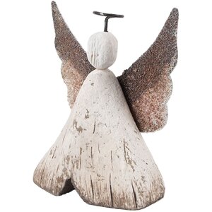 Clayre & Eef Decoratie Engel 8x3x9 cm Wit Bruin 6H2416S