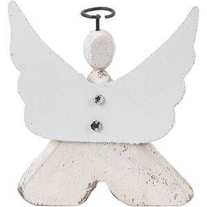 Clayre & Eef Decoratie Engel 8x3x9 cm Wit Bruin 6H2416S