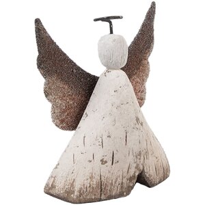 Clayre & Eef Decoratie Engel 8x3x9 cm Wit Bruin 6H2416S