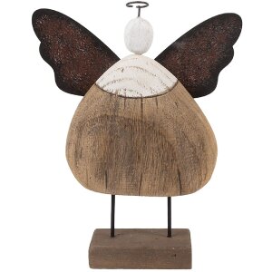Clayre & Eef 6H2417L Decoratie Engel 20x6x25 cm Bruin