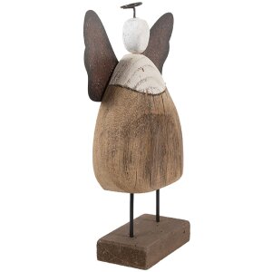 Clayre & Eef 6H2417M Decoratie Engel 13x5x19 cm Bruin Wit