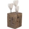 Clayre & Eef 6H2418 Decoratie Harten 7x6x15 cm Hout