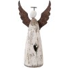 Clayre & Eef 6H2420M Decoratie Engel 9x4x18 cm Wit-Bruin