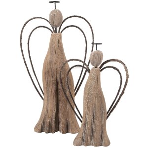 Clayre & Eef 6H2421M Decoratie Engel 12x3x18 cm