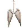 Clayre & Eef 6H2423 Decoratiehanger Vleugel 21x3x28 cm Wit Bruin