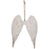 Clayre & Eef 6H2423 Decoratiehanger Vleugel 21x3x28 cm Wit Bruin