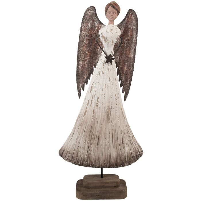 Clayre & Eef 6H2424 Decoratie Engel 19x6x42 cm Wit