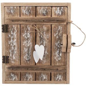 Clayre & Eef 6H2431 Sleutelkasten 24x7x30 cm bruin-wit