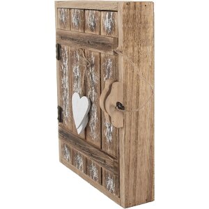 Clayre & Eef 6H2431 Sleutelkasten 24x7x30 cm bruin-wit