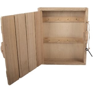 Clayre & Eef 6H2431 Sleutelkasten 24x7x30 cm bruin-wit