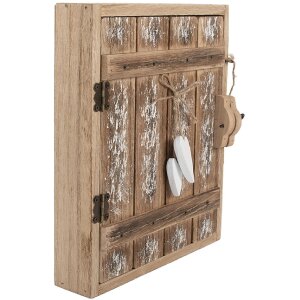Clayre & Eef 6H2431 Sleutelkasten 24x7x30 cm bruin-wit