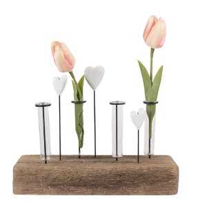 Clayre & Eef 6H2432 Kandelaar met Vazen 30x9x23 cm