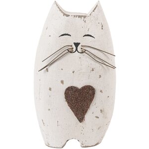 Clayre & Eef 6H2435L Decoratie Kat 8x6x14 cm Hout