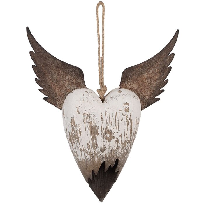 Clayre & Eef 6H2415L Decoratiehanger Hart 25x4x30 cm