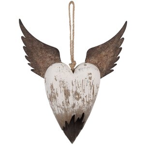Clayre & Eef 6H2415L Decoratiehanger Hart 25x4x30 cm
