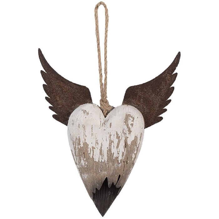 Clayre & Eef Decoratiehanger Hart 18x3x22 cm