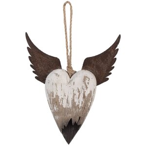 Clayre & Eef Decoratiehanger Hart 18x3x22 cm