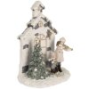 Clayre & Eef 6PR5371 Decoratie Kind met Kerstboom met LED 16x9x21 cm