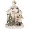 Clayre & Eef 6PR5371 Decoratie Kind met Kerstboom met LED 16x9x21 cm
