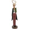 Clayre & Eef 6PR5408 Decoratie Hert 9x9x37 cm Bruin/Rood