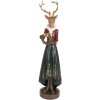 Clayre & Eef 6PR5409 Decoratie Hert 9x8x37 cm Bruin-Groen
