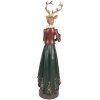 Clayre & Eef 6PR5409 Decoratie Hert 9x8x37 cm Bruin-Groen