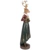 Clayre & Eef 6PR5409 Decoratie Hert 9x8x37 cm Bruin-Groen