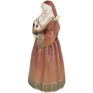 Clayre & Eef 6PR5544 Kerstdecoratie Kerstman 20x18x39 cm Rood en Goud
