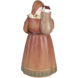 Clayre & Eef 6PR5544 Kerstdecoratie Kerstman 20x18x39 cm Rood en Goud