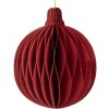 Clayre & Eef Papier Kerstbal Ø 8x10 cm Rood
