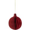 Clayre & Eef Papier Kerstbal Ø 8x10 cm Rood