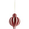 Clayre & Eef 6PA0521 Papier kerstbal Ø 10 cm Rot-Weiß