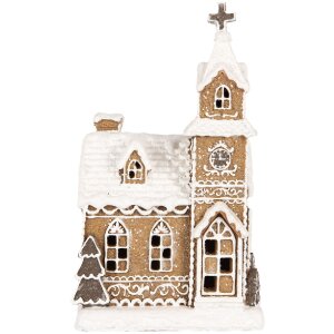Clayre & Eef 6PR5375 Decoratie Huis met LED 14x12x23 cm