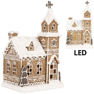 Clayre & Eef 6PR5375 Decoratie Huis met LED 14x12x23 cm