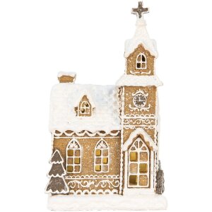 Clayre & Eef 6PR5375 Decoratie Huis met LED 14x12x23 cm