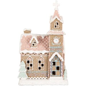 Clayre & Eef 6PR5378 Decoratie Huis met LED 14x12x23 cm