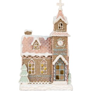 Clayre & Eef 6PR5378 Decoratie Huis met LED 14x12x23 cm