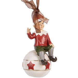 Clayre & Eef 6PR5389 Decoratiehanger Elf 5x5x10 cm...