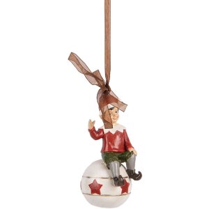 Clayre & Eef 6PR5389 Decoratiehanger Elf 5x5x10 cm...