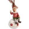 Clayre & Eef 6PR5389 Decoratiehanger Elf 5x5x10 cm Rood Wit