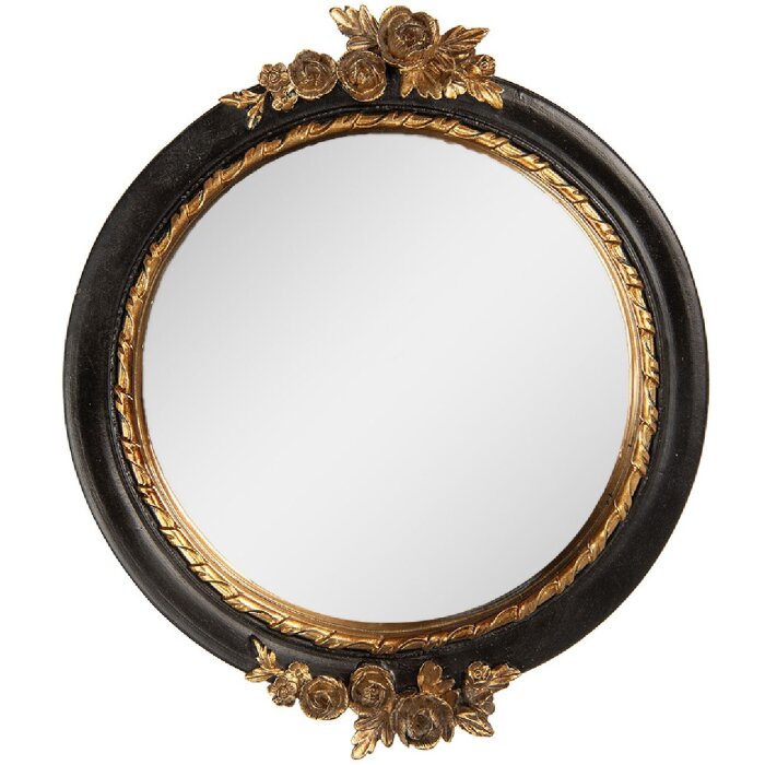 Clayre & Eef 62S340M Spiegel 17x2x20 cm Zwart-Goud