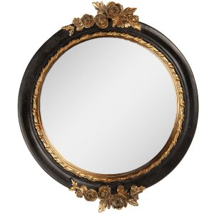 Clayre & Eef 62S340M Spiegel 17x2x20 cm Zwart-Goud
