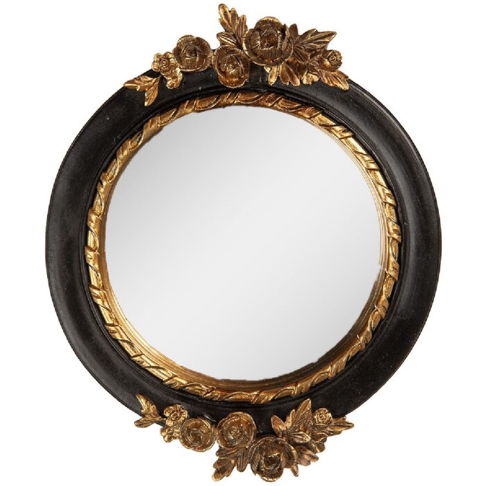 Clayre & Eef 62S340S Spiegel 14x2x16 cm Zwart-Goud